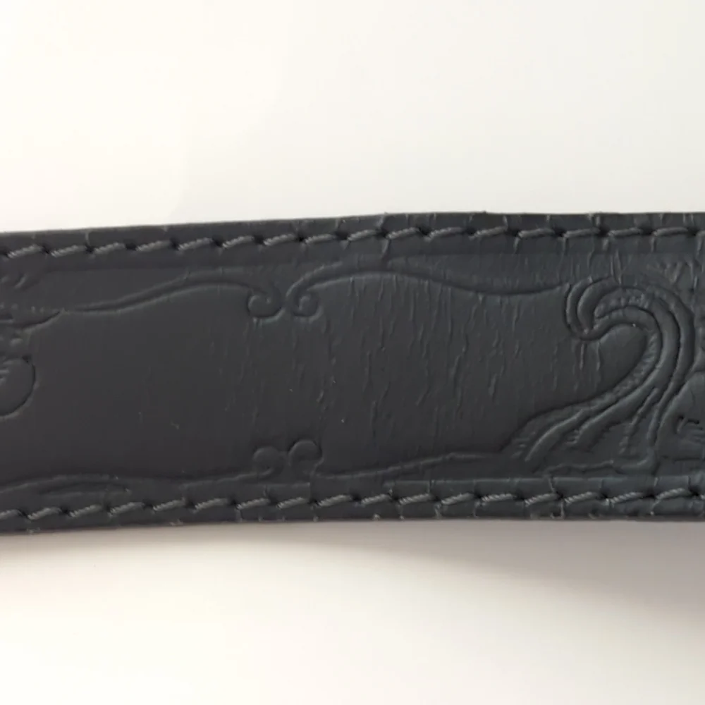Vintage Leather Western Belt With Diamond and Black Color Rhinestone Loo…